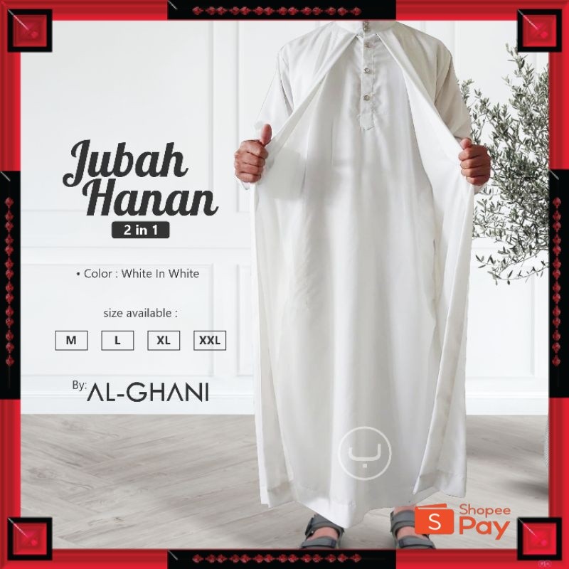 [PREMIUM ORIGINAL] 1 set jubah pria luar dalam, jubah hanan 2 in 1, jubah gamis pria premium bahan k