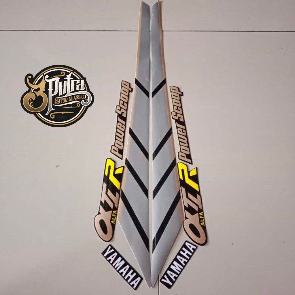 Striping Ori Yamaha Alfa 1990 stiker bawaan standar original alfa 100 v100 power scoop striping alfa