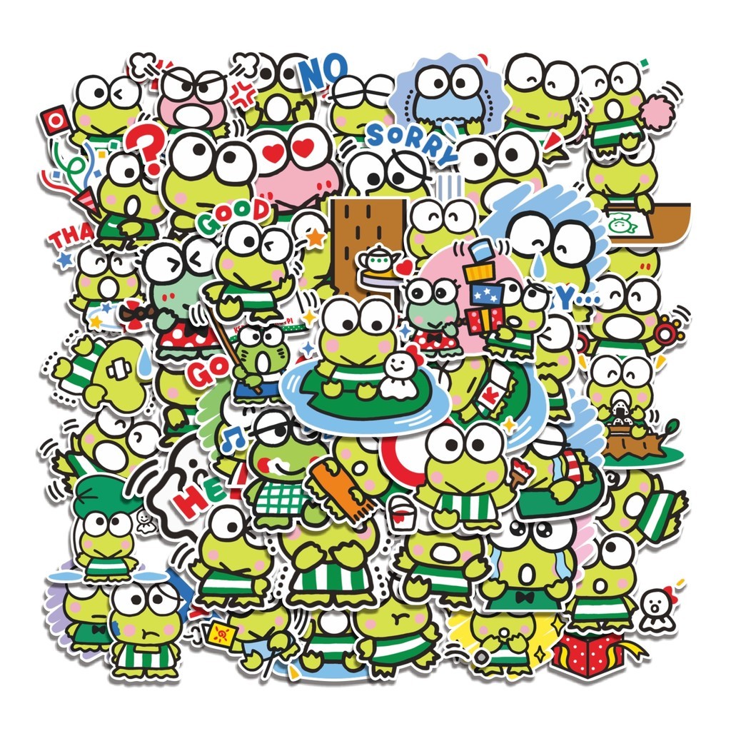 

COD 50 Pcs Stiker Kerokero Keroppi Lucu Anti Air Untuk Dekorasi Notebook Sepeda Skateboard Handphone DIY