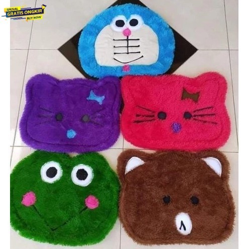 OBRAL KESET BULU RASFUR KEPALA KARAKTER MURAH | KESET LAP KAKI KARAKTER DORAEMON HELLO KITTY KEROPI