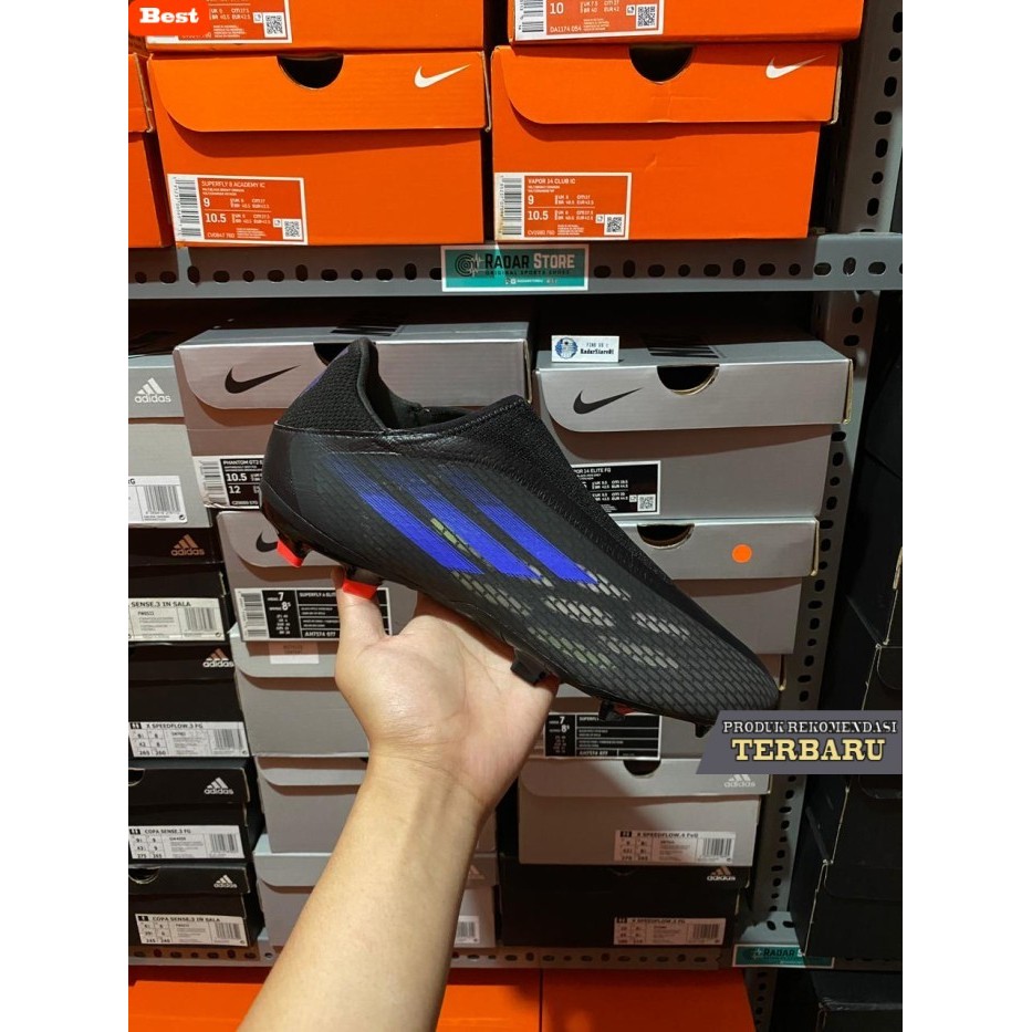 rekomendasi sepatu bola untuk kaki lebar Sepatu Bola Adidas X SpeedFlow.3 LL FG Black FY3273 Origina