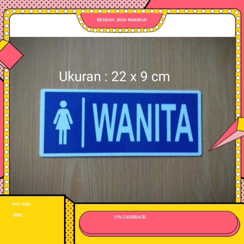 

stiker Sign Label "LOGO WANITA" sticker logo Toilet wanita anti air