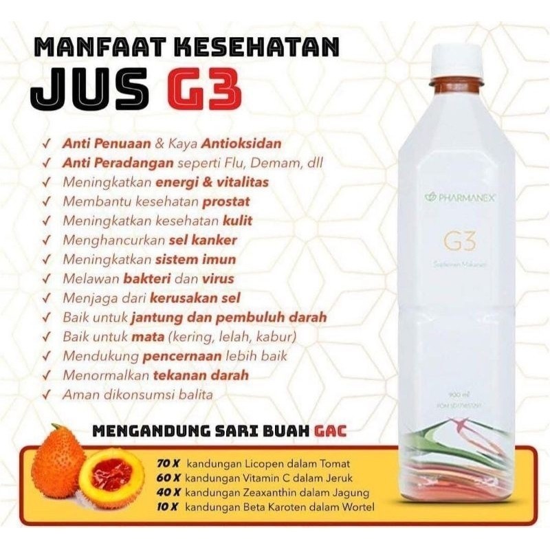 

1 Botol ® jus G3 kesehatan juice G 3 ED 04/2026