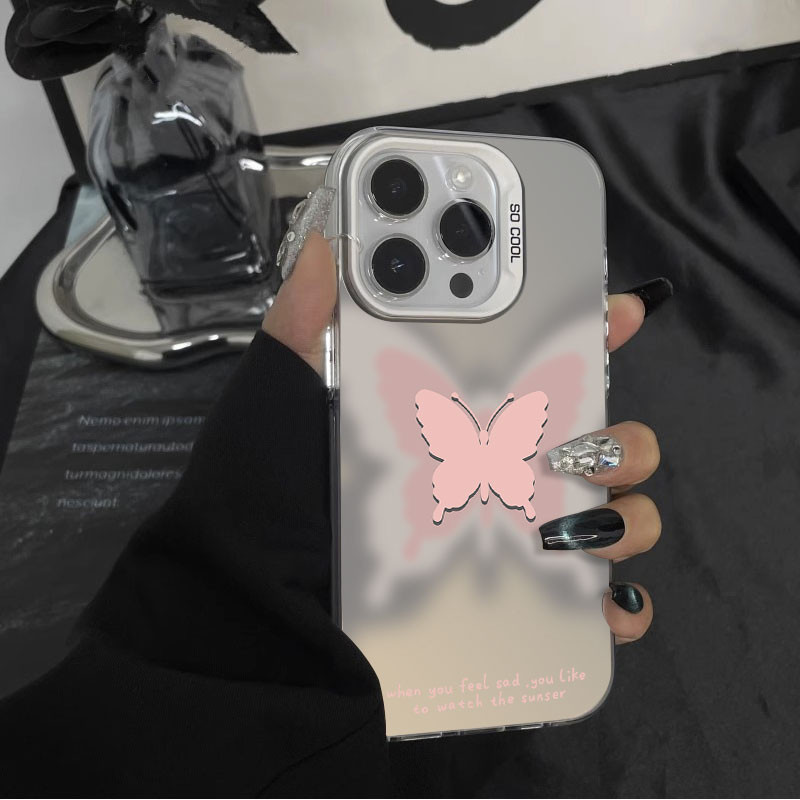 [COD] PYDD CASE Ini adalah casing ponsel baru yang memiliki tekstur kupu-kupu perak buram, efek grad