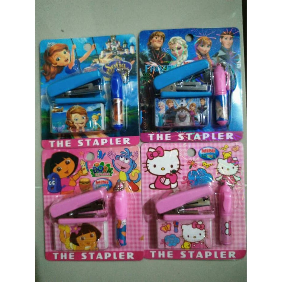 

Set Staples + isi Staples dan Pen Karakter HK Frozen Dora Sofia
