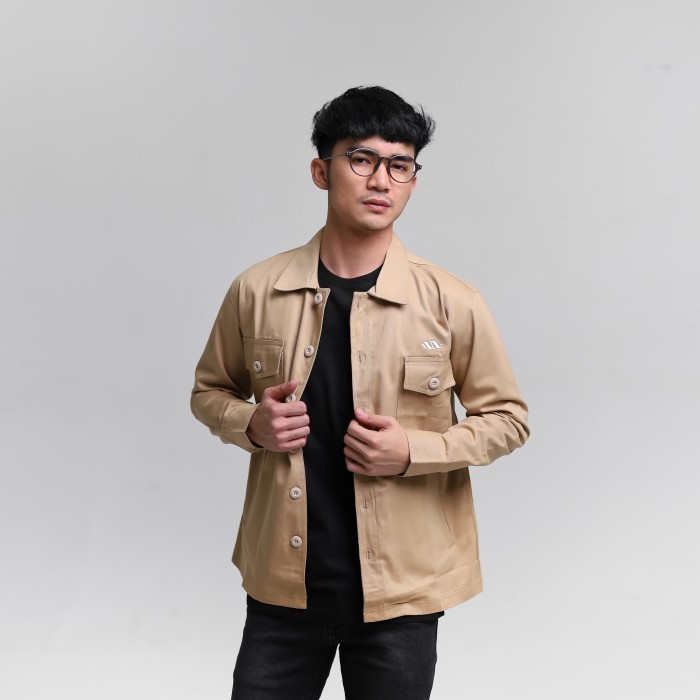 SALE -iNeat Zaku Trucker Jacket Cream - Jaket Outer Pria - S
