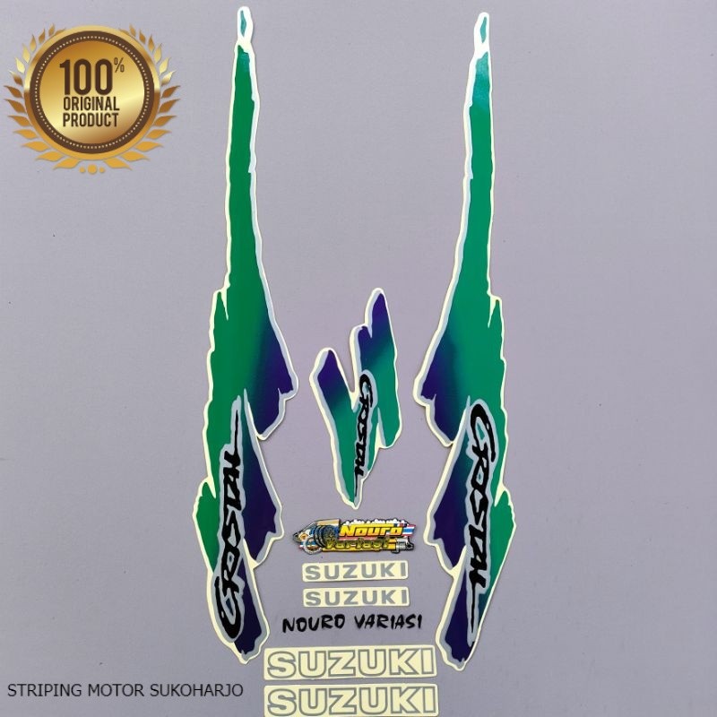 (ORI) Striping Suzuki crystal tune hijau kualitas original pabrik