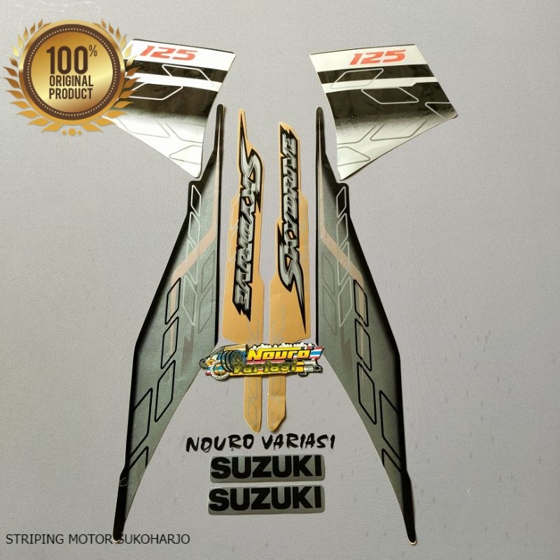 (ORI) Striping Suzuki SkyDrive 125 2009 hitam gold  kualitas original pabrik