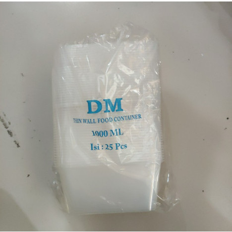 THINWALL DM 1000 ML Rec(25 pcs) - 1000ML Persegi Panjang ISI 25 Set - DM 1000 rectangle