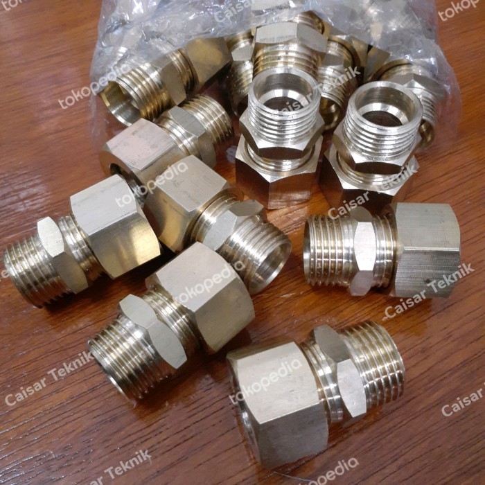 Male Conector Tube 16mm × 1/2" inch Kuningan