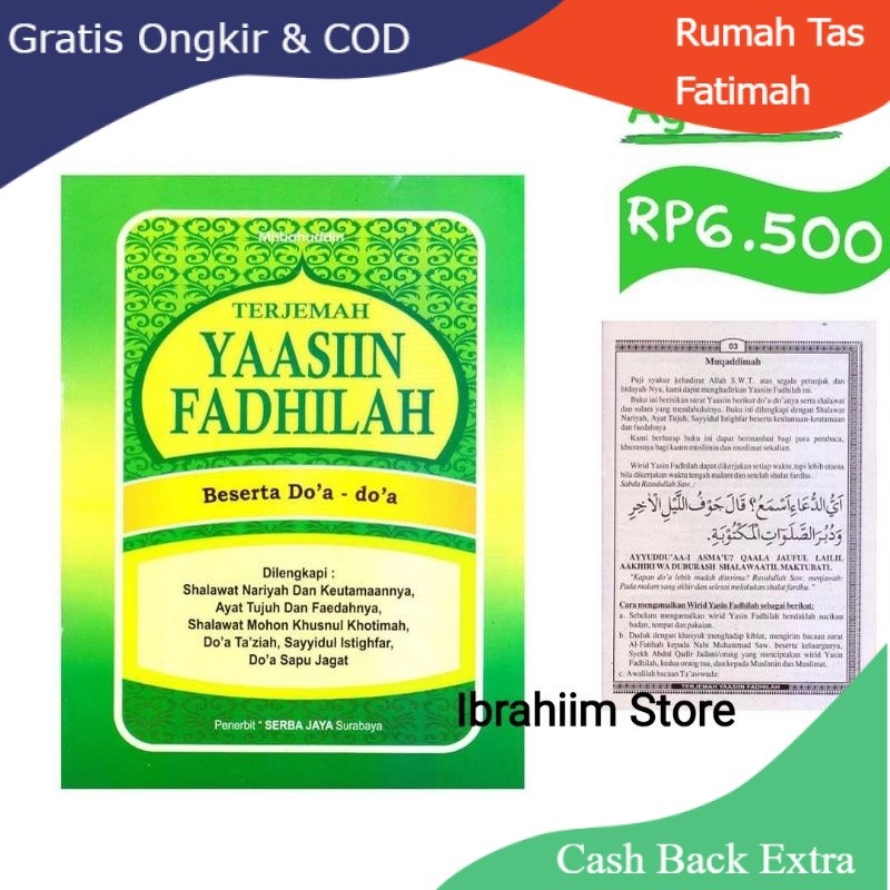 Promo BUKU YASIN DAN TAHLIL ARAB DAN TERJEMAHAN By Rumah Tas Fatimah