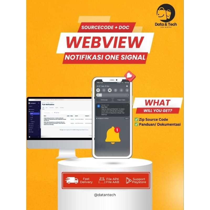 Source Code Android WebView Lengkap dengan Notifikasi One Signal
