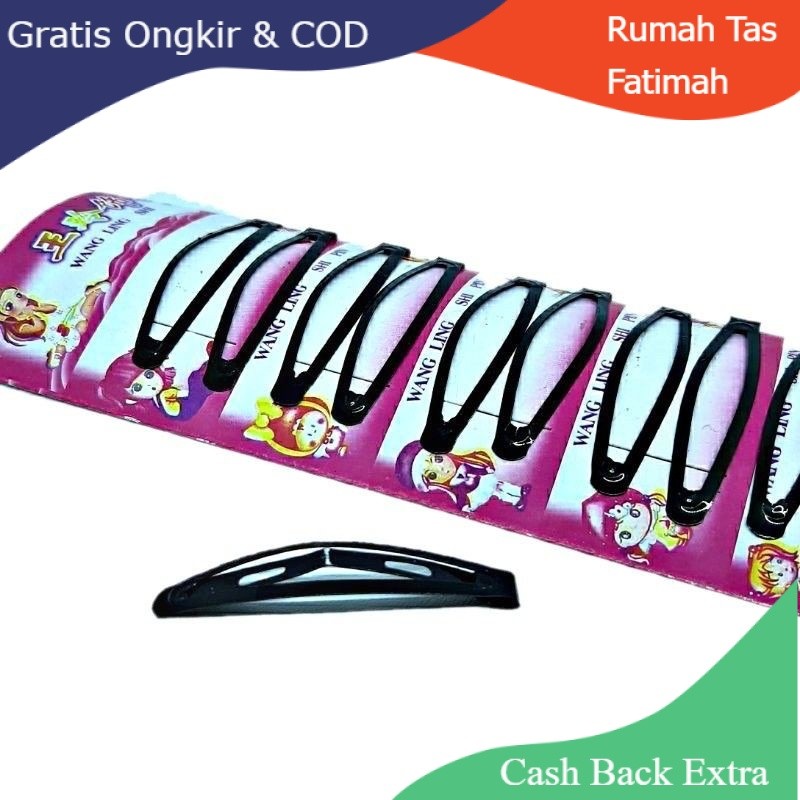 Promo (1 PAK) JEPIT TIKTOK HITAM MURAH JEPIT RAMBUT CETIK HITAM MURAH JEPIT RAMBUT TIKTOK HITAM By R