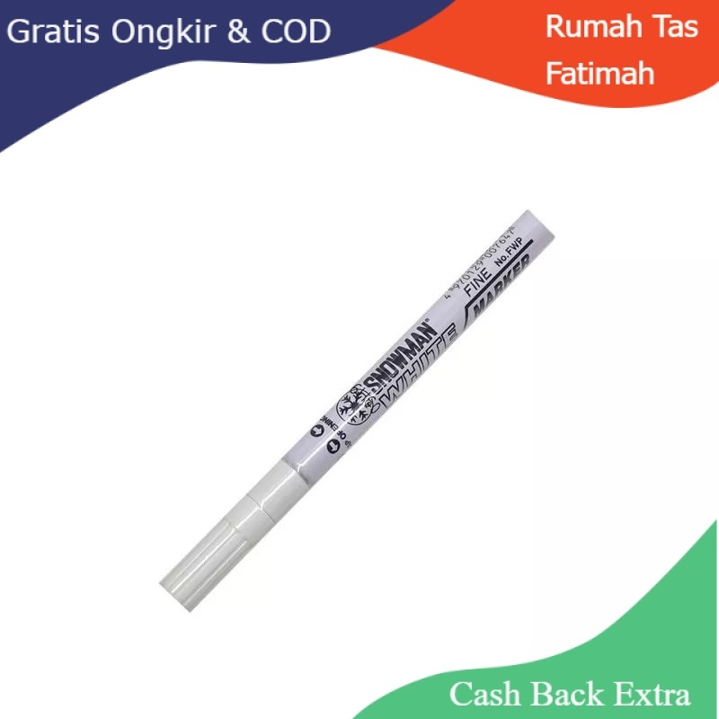 

Promo SPIDOL PERMANEN PUTIH SNOWMAN / MARKER PERMANENT PAINT FWP WHITE SNOWMAN By Rumah Tas Fatimah