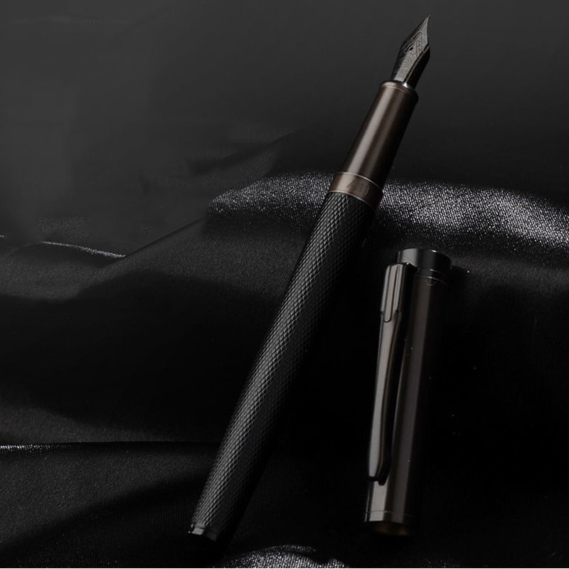 

HERO Black Forest Metal Fountain Pen Titanium Black Extra Fine Nib Beautiful Tree Texture Excellent Writing Gift Pen