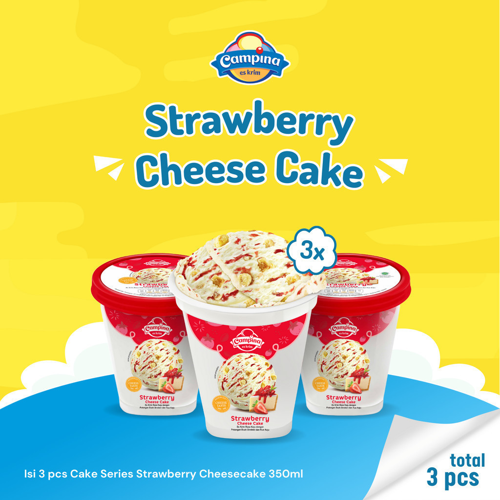 

Campina Cake Series Strawberry Cheese Cake 350ml - Es Krim