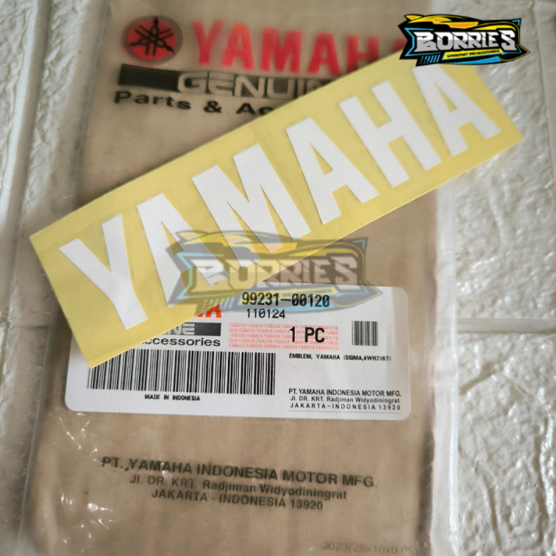 Stiker Putih Yamaha Tutup Kupingan As Shock Spakbor Depan F1ZR Zigma Vega R Lama 99231-00120