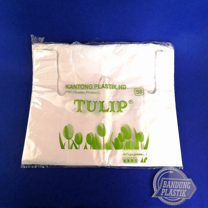 

Kresek HD Tulip 50 / Kantong Plastik Kresek hitam / putih - Putih
