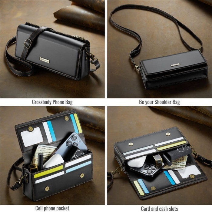CaseMe Samsung Galaxy S25 Ultra Plus Phone Bag RFID Blocking Wallet Dompet Crossbody Bag Shoulder Ba