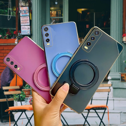 Soft Case Vivo Y20 Y20s Y20i Y20a Y20t Y12 Y15 Y17 Ring Magnetic Wireles Plating Mewah Handphone