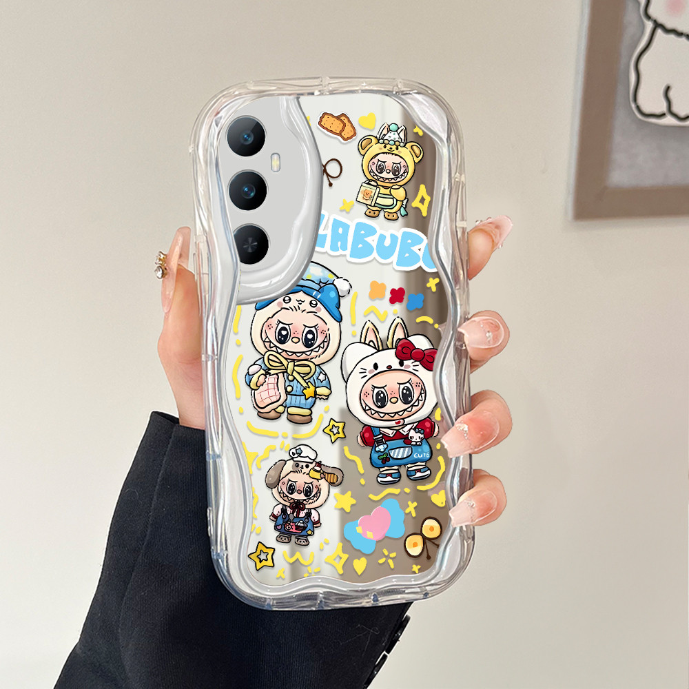 Casing Animasi Selebriti Internet Untuk For Realme C65 Labubu Cute Cartoon Mirror Cermin Phone Case 