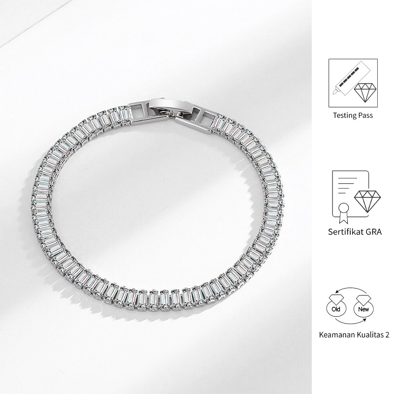 FULIN Platinum Moissanite Gelang Pasangan Perhiasan Wanita