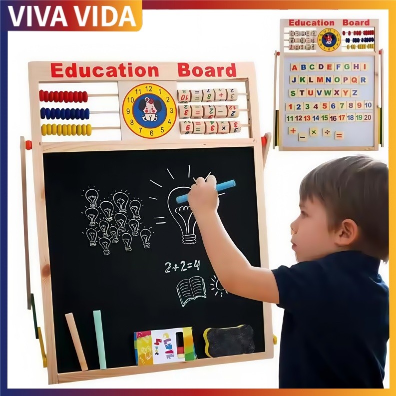 

Viva Papan tulis education magnet board magnet 2 sisi 2in1 besar/white n black board
