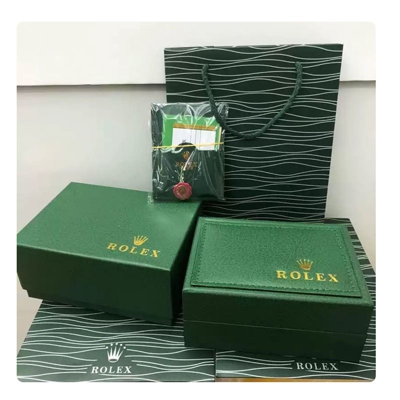 【Rolex】High quality Rolex watch storage green packaging box box + bag + warranty card + instruction 