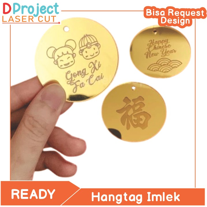 Imlek Hang Tag Akrilik / Hampers Hiasan Sincia / hiasan Parsel / Label akrilik