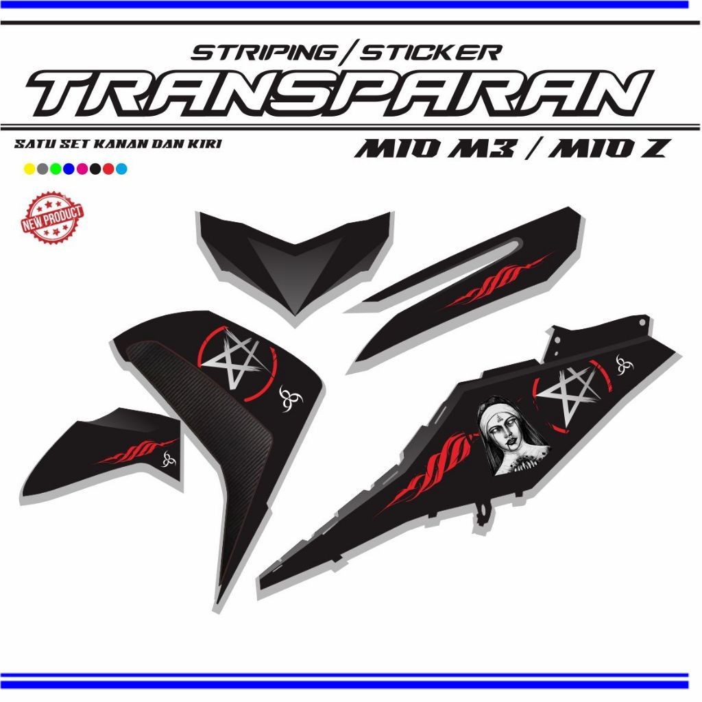 STIKER TRANSPARAN STIKER MIO M3 125/ STRIPING KEREN MOTOR MIO Z STIKER