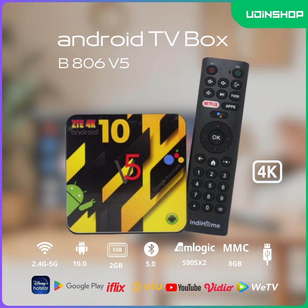 STB Android 4K ZXV10 B860H V5 Unlock RAm 2 rom 8 FULL APLIKASI