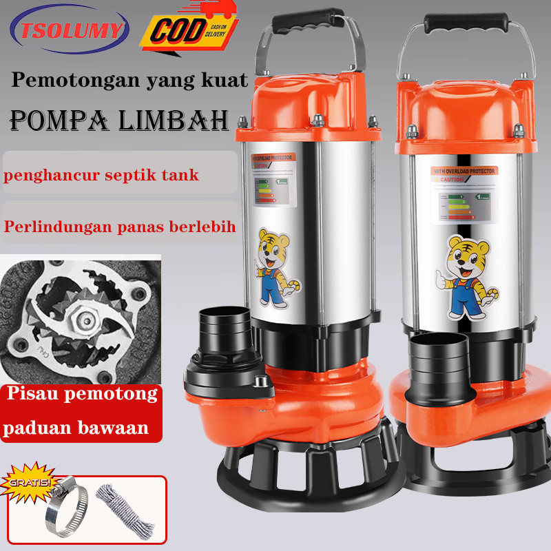 Pompa Celup Air Kotor 400-1500Watt Stainless Steel Pompa Penghisap Air Lumpur Mesin Pompa Air Celup 