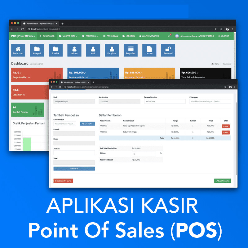 Aplikasi Penjualan Kasir Point Of Sales (POS) PHP MySQLi & Ajax