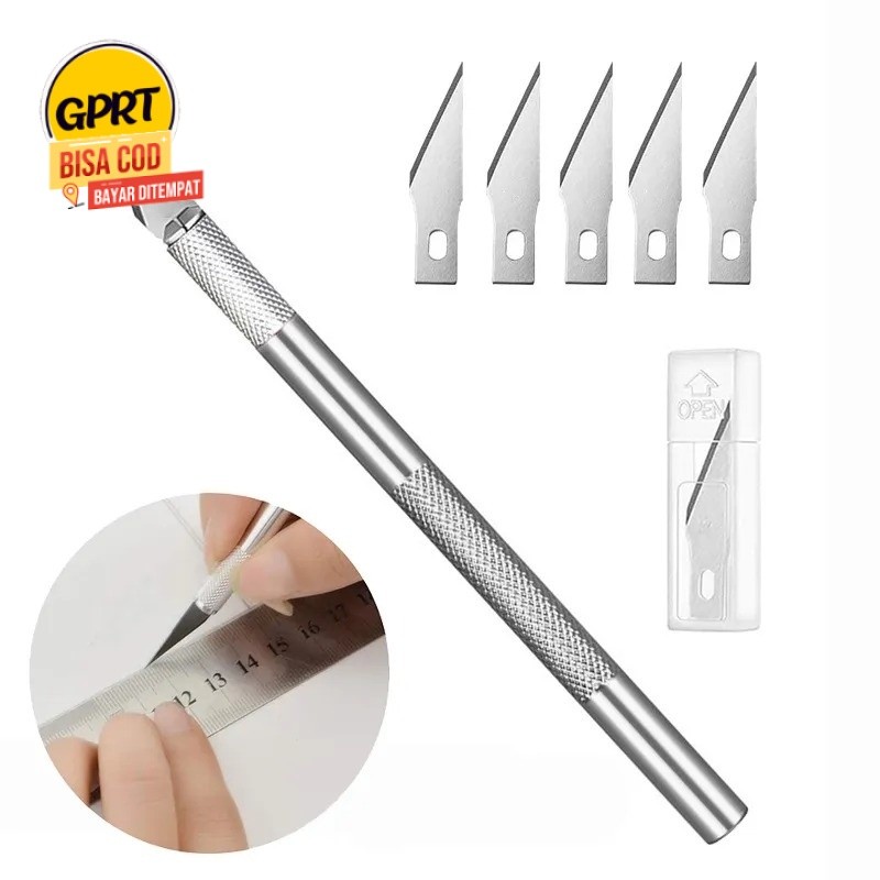 ⭐️GPRT⭐️Pisau Ukir Seni Pisau Bonsai Pisau Sayat Hobby Crafting Art Knife Metal Handle Blade Pen Cut