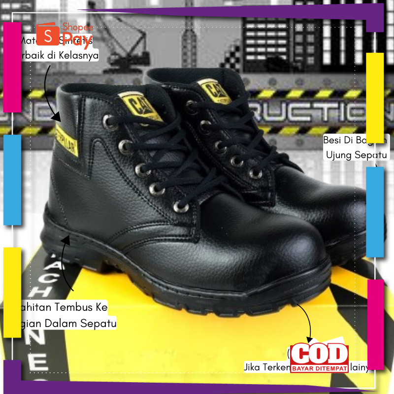 [PREMIUM ORIGINAL] sepatu safety ujung besi/sepatu septi boots Caterpillar kerja berat dan kerja lap