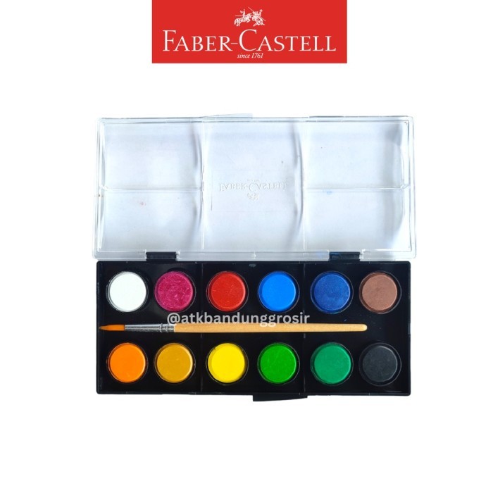 

Cat Air Faber Castell Watercolour Paint Cakes 12 Warna + Kuas 125011