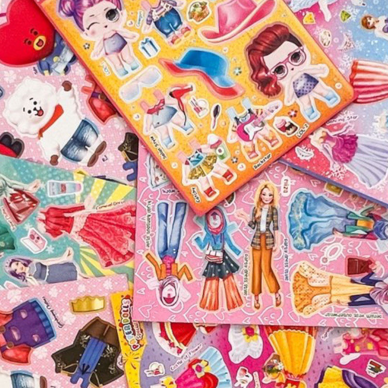 GROSIRMAINANJKT Mainan stiker PAPERDOLL DRESS UP mainan ganti baju karakter / BP paper doll DG