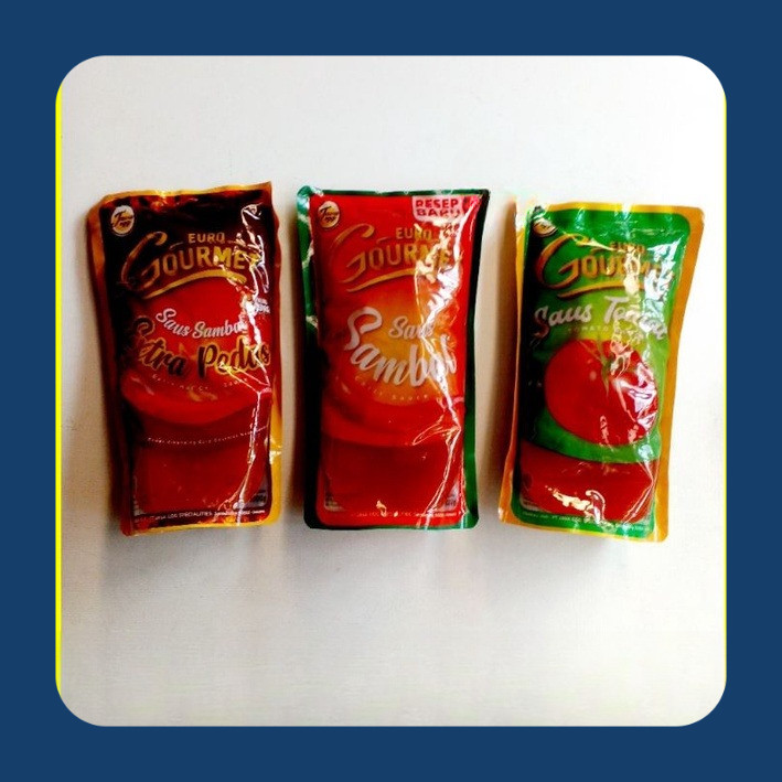 

Euro Gourmet Saus Tomat, Sambal Biasa, Extra Pedas 1kg