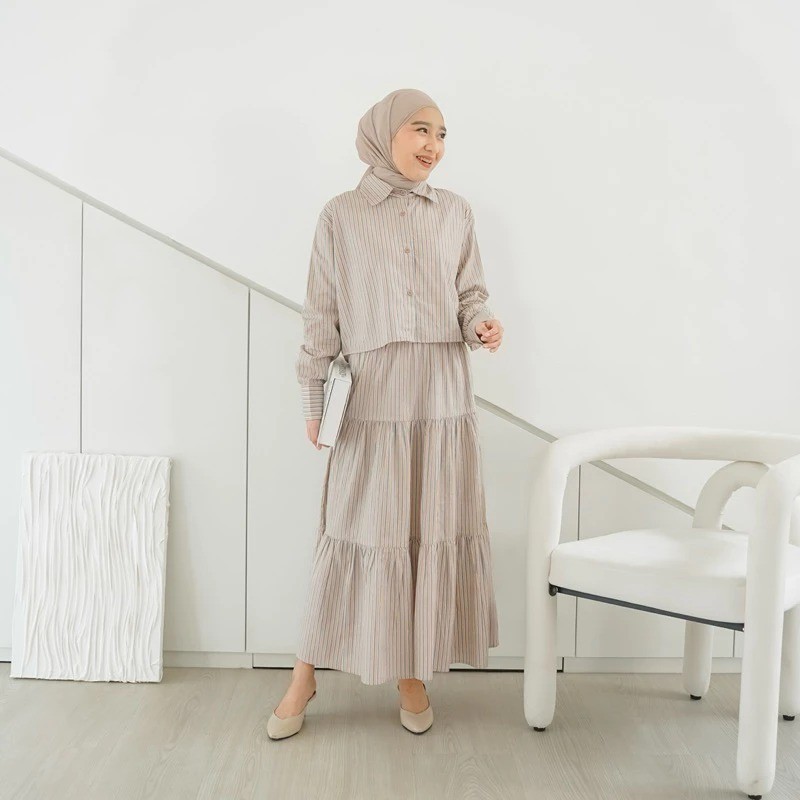 NTF - ZSO SETELAN KEMEJA ROK JELITA BAHAN MICRO / CLARA One Set | Kemeja Wanita | Rok Wanita / Outfi