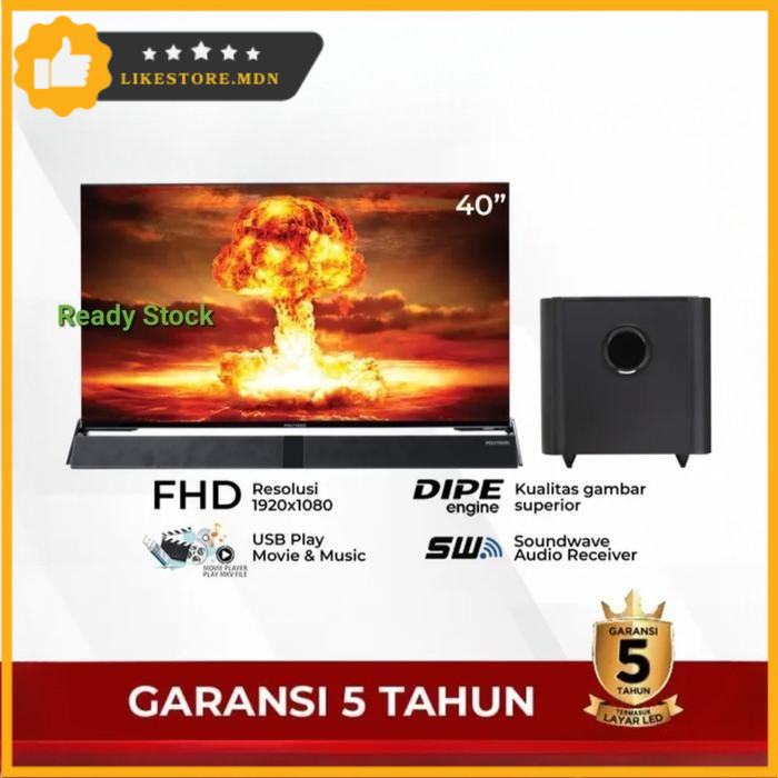 POLYTRON LED TV PLD40BV8958 40 INCH DIGITAL CINEMAX SOUNDBAR