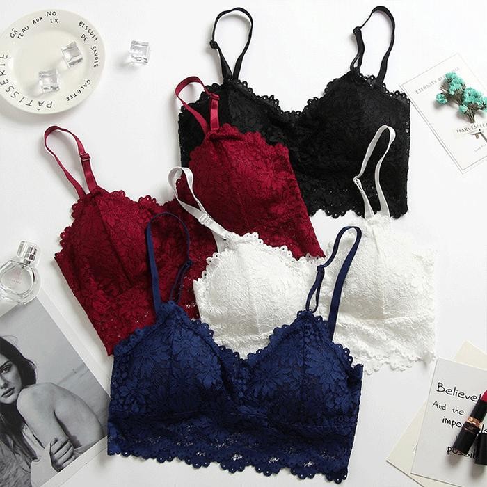 Sport Bra Wanita Motif Bra GYM Fitness Bra Senam Zumba Yoga Olahraga - Putih