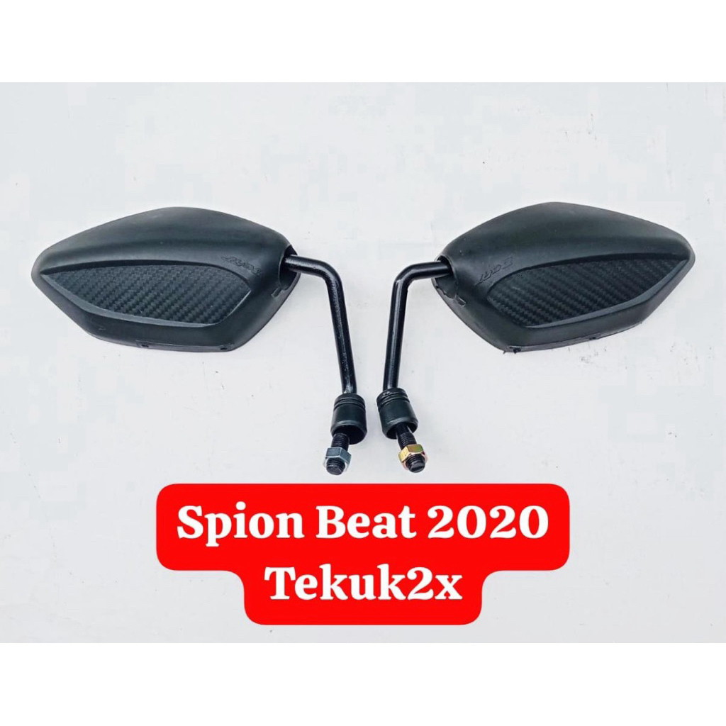 NEW Spion Beat 2020 Carbon Standar Gagang Tekuk 2x Sepion Motor Beat 2020 Standar Gagang Tekuk Hitam