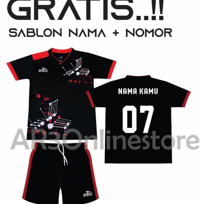 ( FREE SABLON NAMA+NOMOR ) Baju olahraga anak laki/perempuan kaos bola futsal bulutangkis badminton 