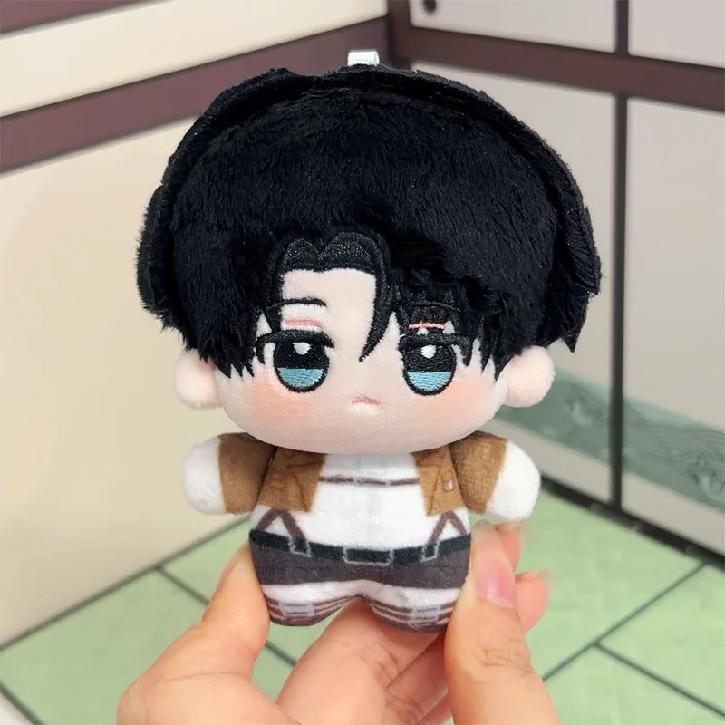 Boneka Plush Attack on Titan Gantungan Tas Sekolah Anak Kreatif Levi Ackerman ‌   Gantungan kunci mo