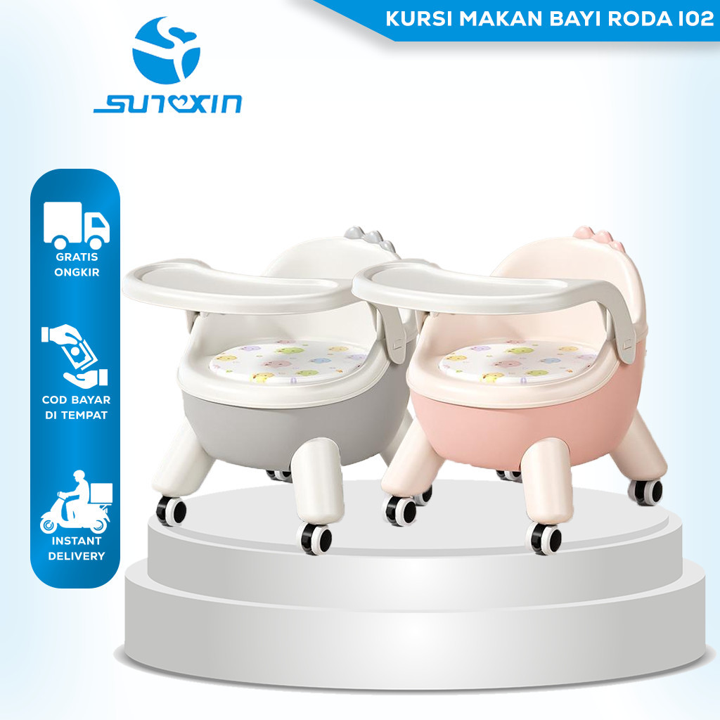 SUNXIN Kursi Makan Anak Bayi Dengan Roda I02/ Baby Chair / BANGKU  / KURSI PLASTIK
