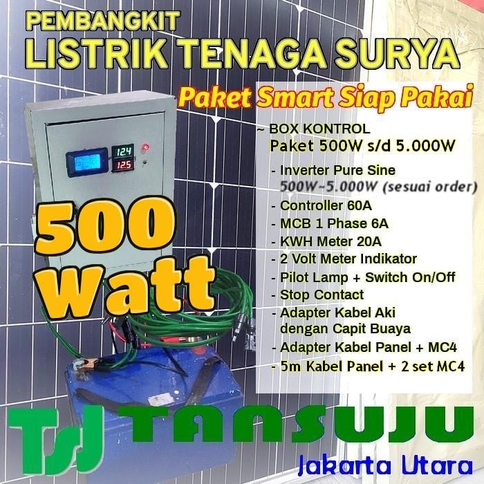 Paket Kontrol PLTS Siap Pakai Controller Inverter 1000W 1600W 2000W - 500 Watt