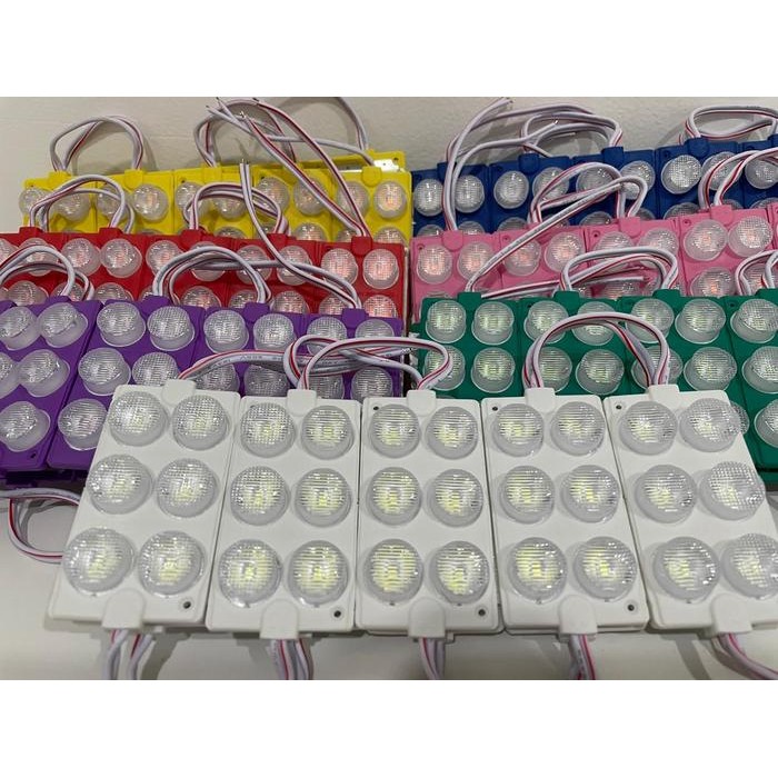 Promo (isi 5 pcs) Lampu LED Module 6 Mata (2x3) 12 Volt 24 Volt / LED Modul 2x3 Mata Besar 12V 24V -