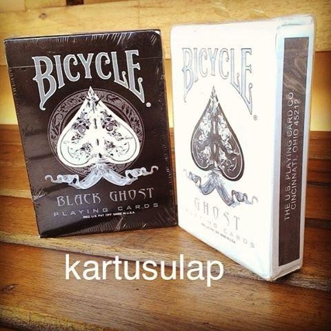 Kartu Remi Bicycle Ghost v1 (Black & White) | Import Ellusionist Rare