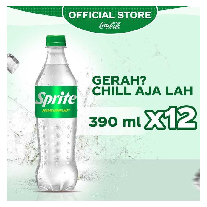 

Sprite Lemon Lime Minuman Soda Botol 390ml x12 botol