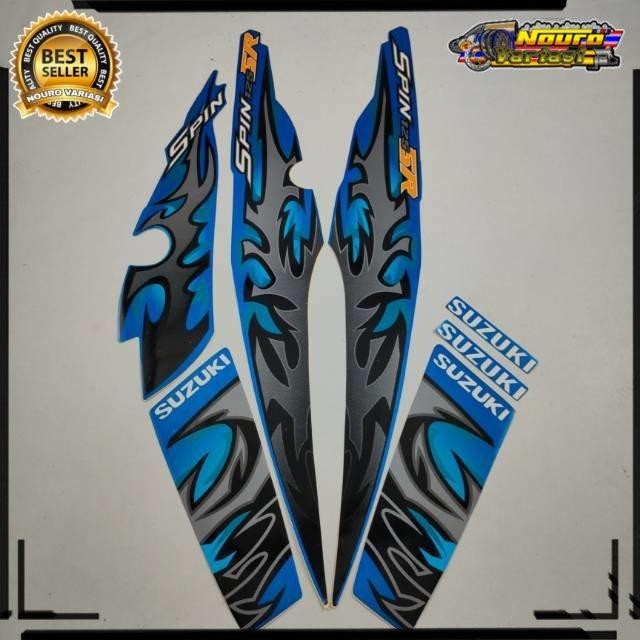 COD aksesoris Motorcycle Striping Suzuki spin sr 125 2011 biru full stiker Lis body motor berkualita